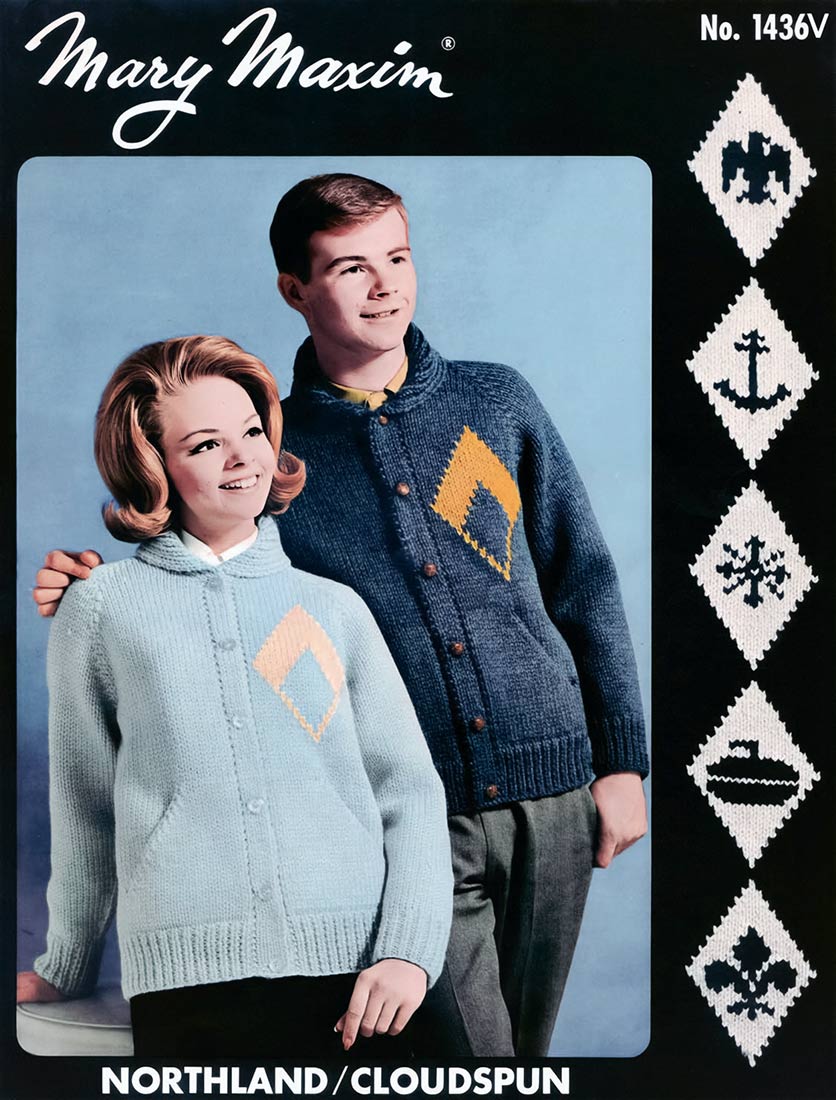 Modèle de cardigan en diamant pour dames et jeunes