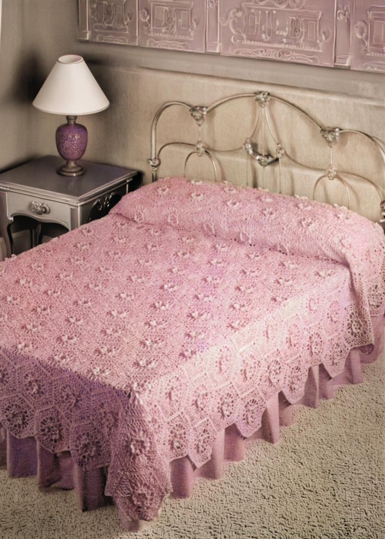 Hexagon Rose Motif Bedspread Pattern