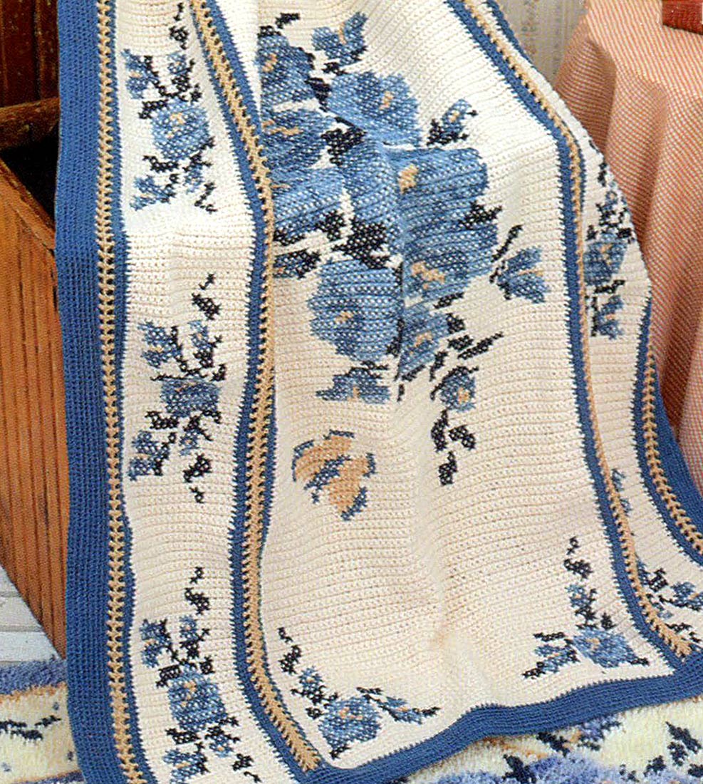 Motif floral afghan