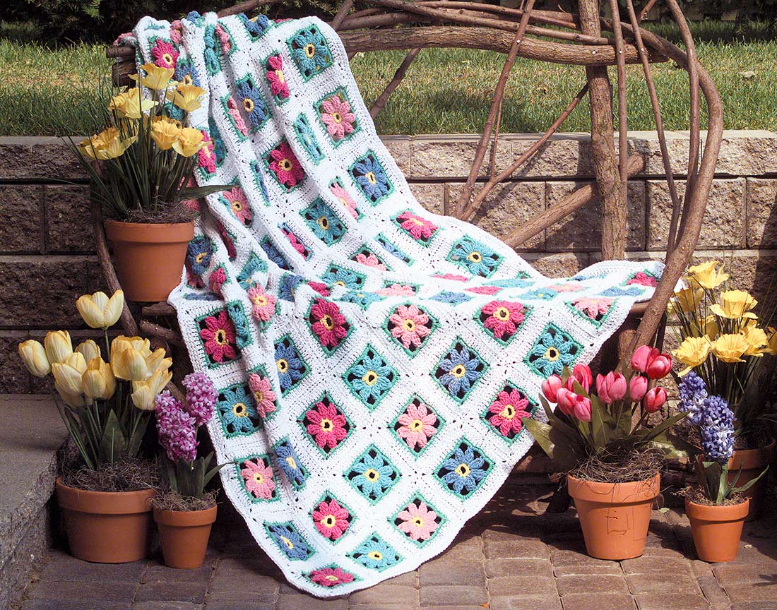 Modèle afghan de jardin floral