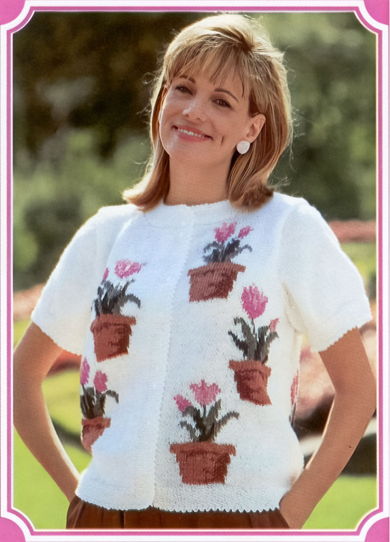 Flower Pots Cardigan Pattern