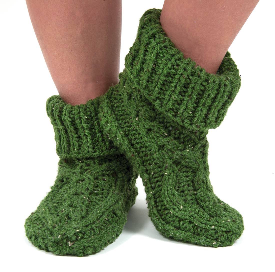 Cabled Knit Slipper Pattern