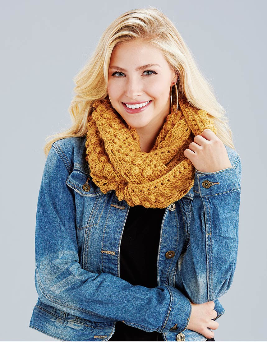 Bobbles and Lace Cowl Pattern