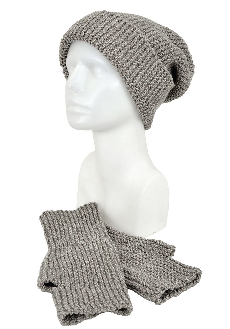 Diamond Poncho, Wrist Warmer and Slouchy Hat Pattern