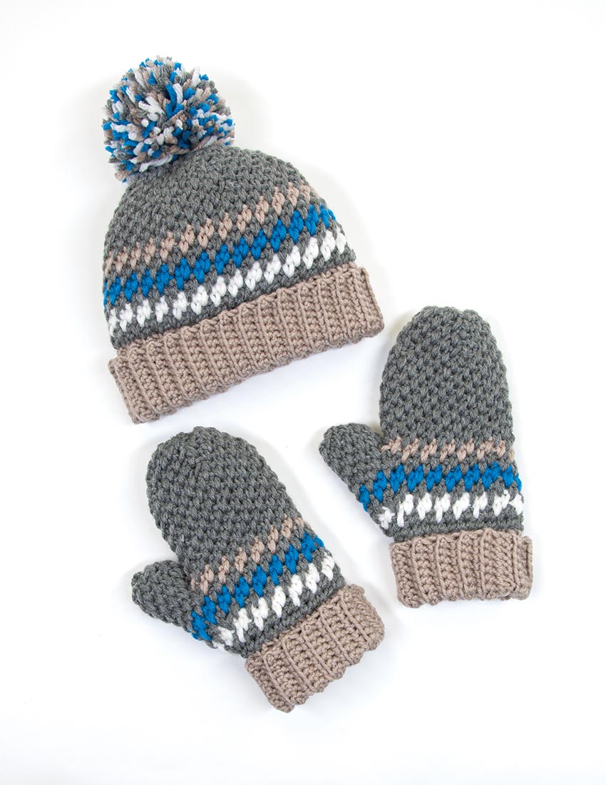 Modèles de chapeau, mitaines et bandeau
