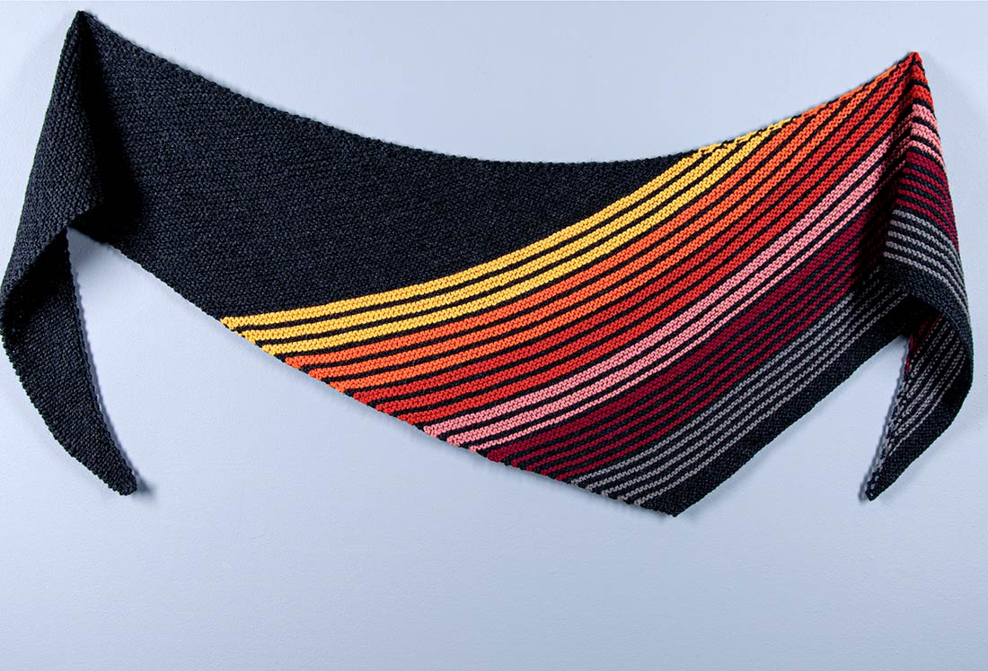 Striped Asymetrical Shawl Pattern