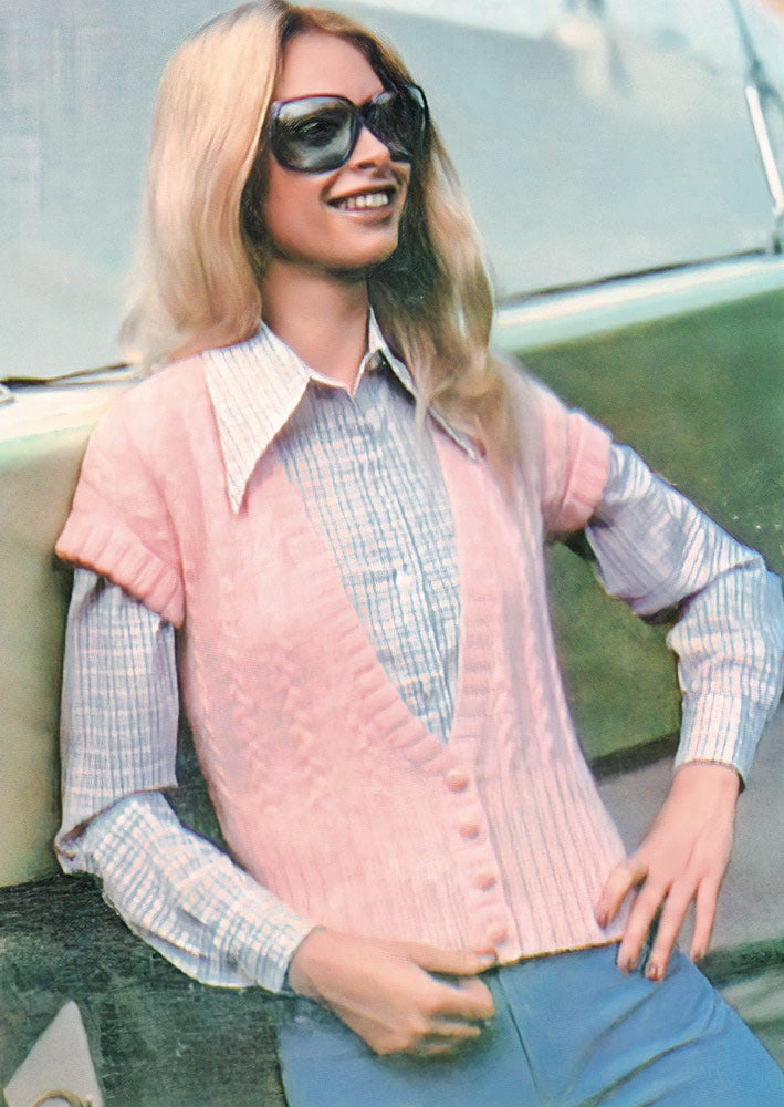 Short Sleeve AngelSpun Cable Vest Pattern