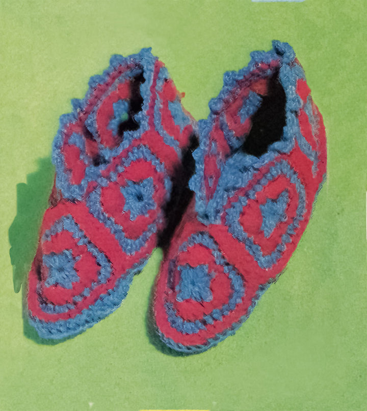 Ladies' Crochet Motif Slippers Pattern