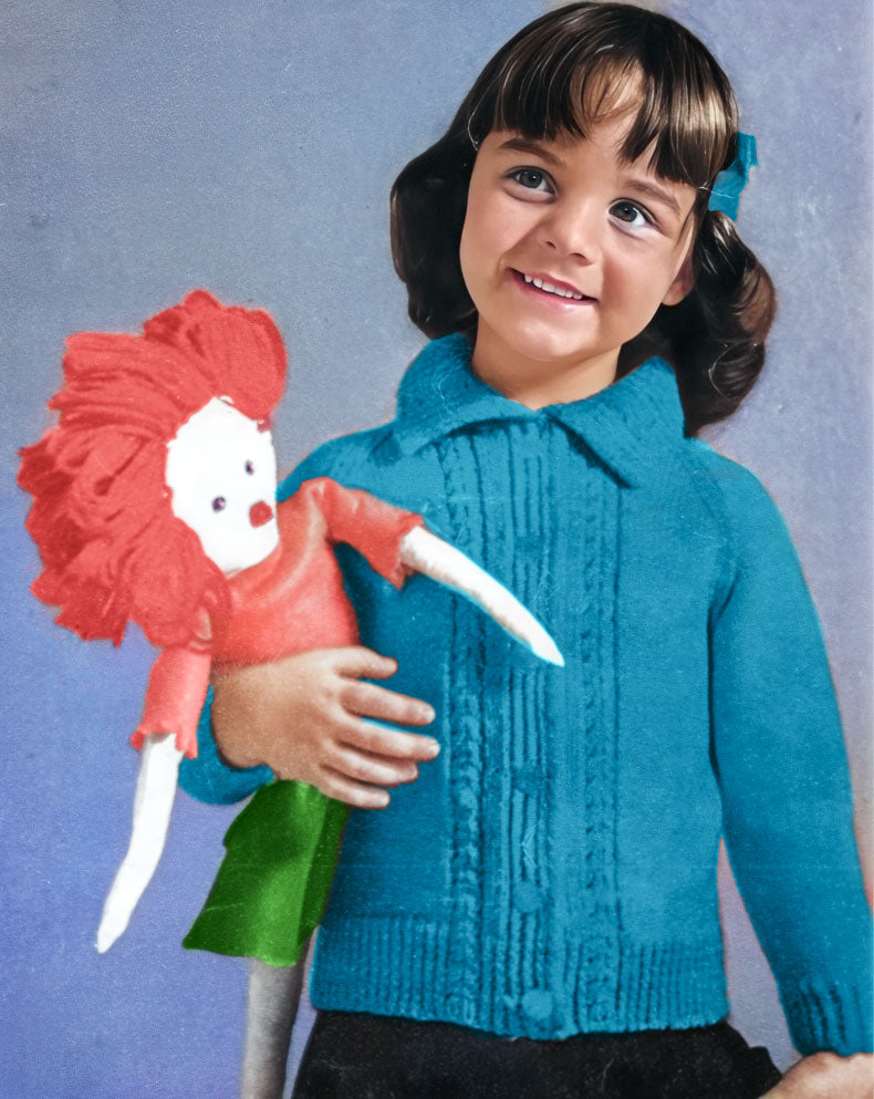 Cable Cardigan with Collar Pattern