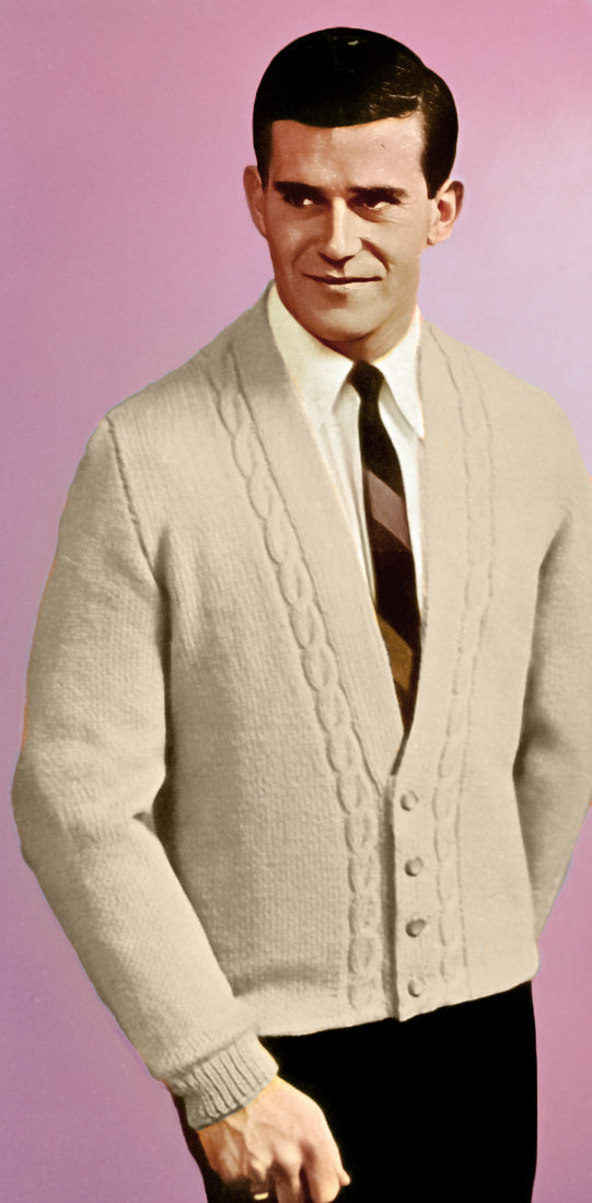 Patron de cardigan torsadé pour homme