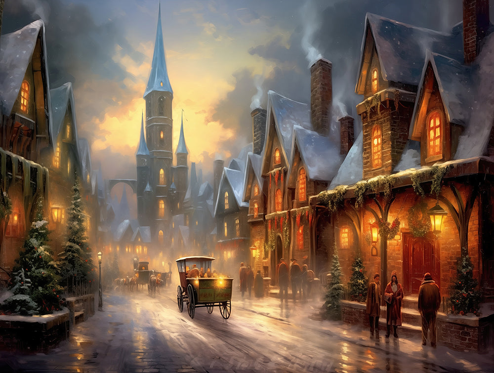 Vintage Christmas Evening Jigsaw Puzzle