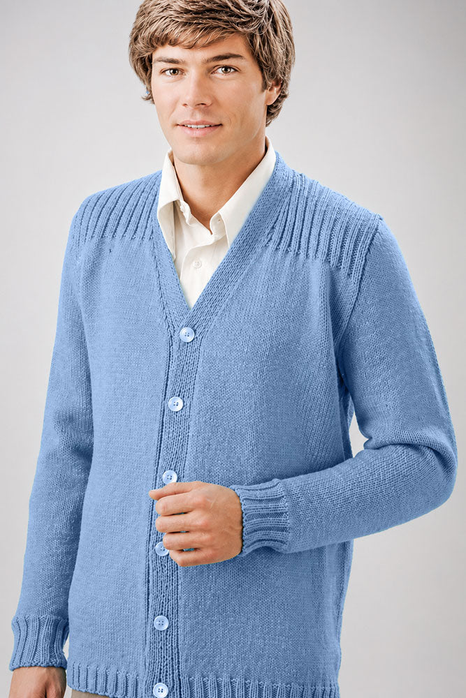 Modèle de cardigan à épaules côtelées