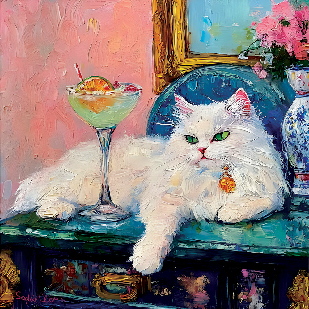 A Glass of Catnip Jigsaw Puzzle