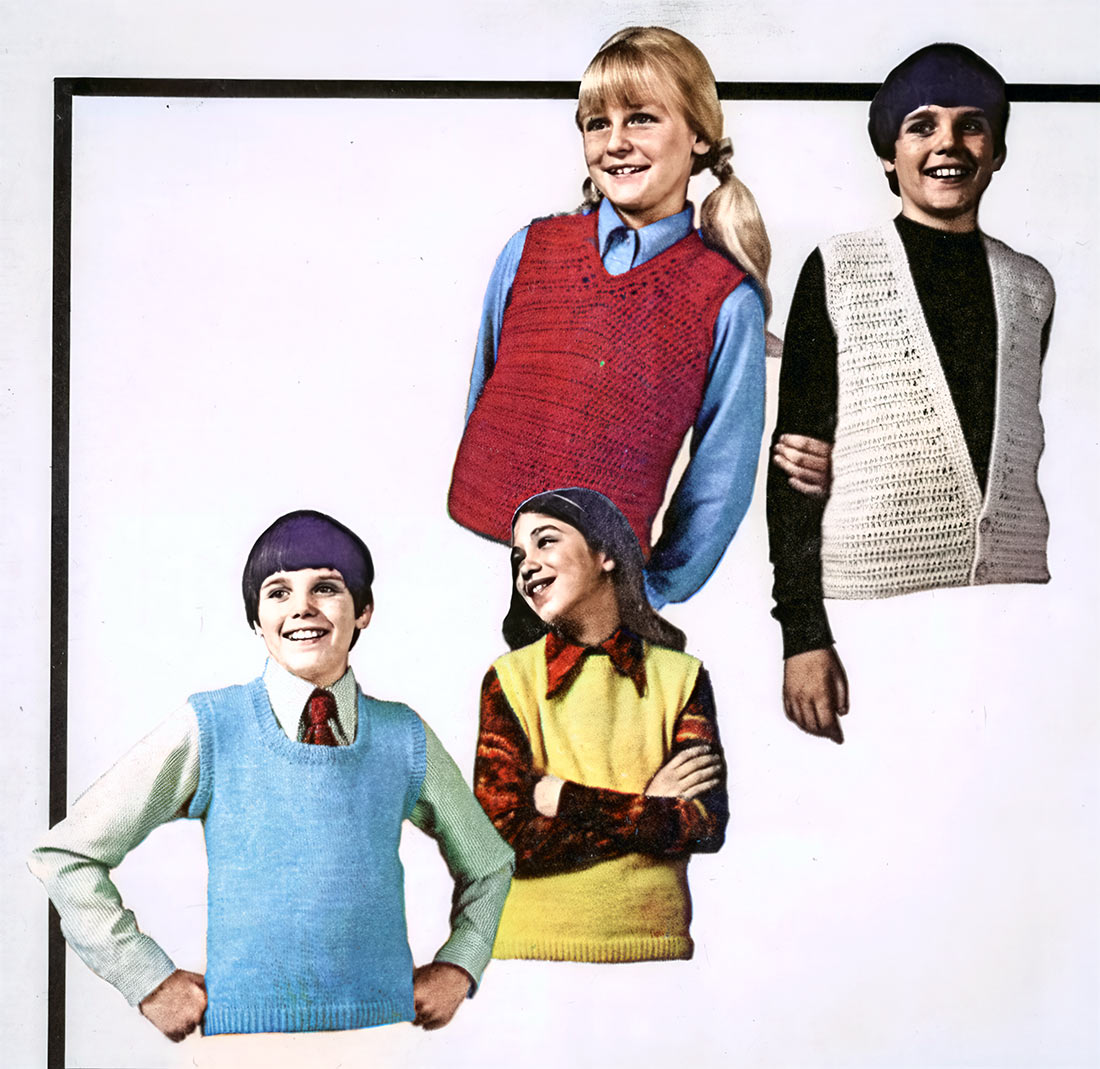Children's Sleeveless Pullovers and Vest Pattern