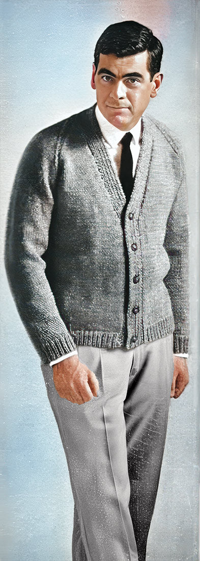Bolero Men's V-Neck Cardigan Pattern