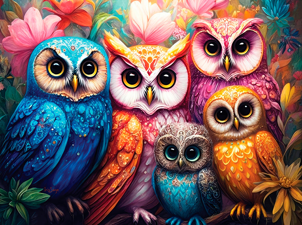 Whimsical Owls Jigsaw Puzzle
