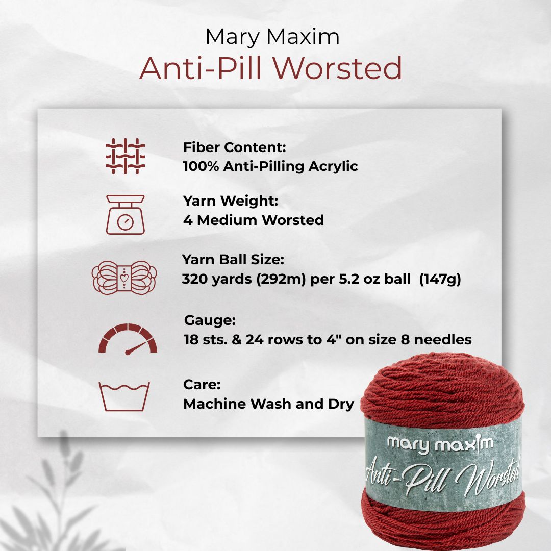 Mary Maxim Anti-Pilling Worsted Yarn