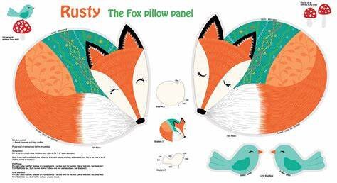 Rusty & Friends Fabric Pillow Panel