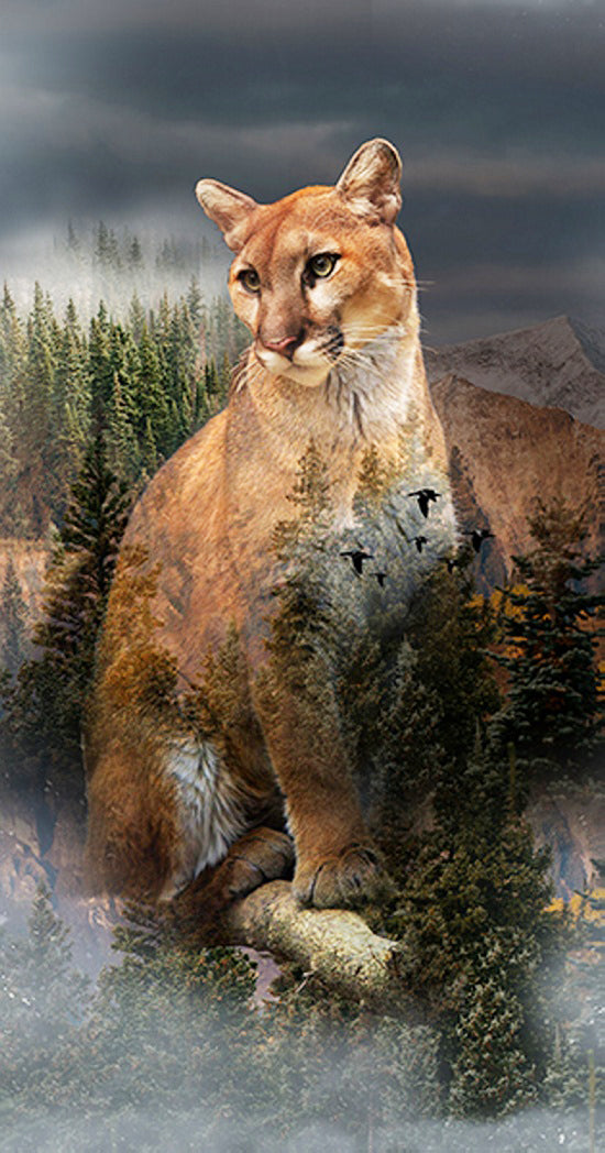 Call of the Wild - Mountain Lion Fabric Panel