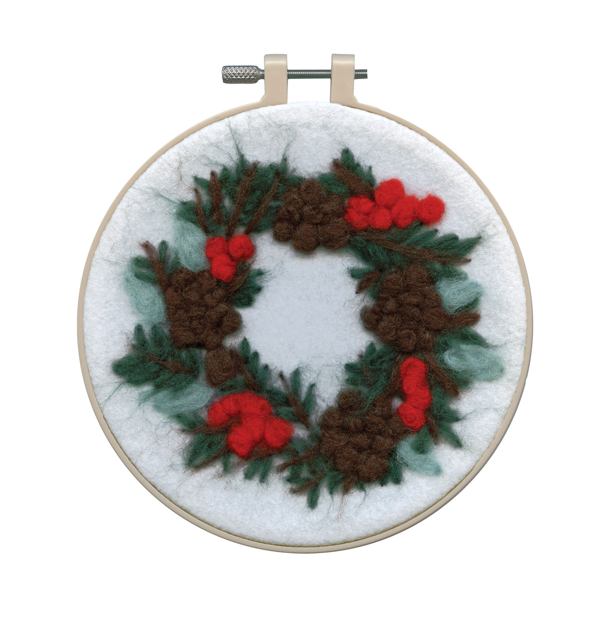 Christmas Wreath Needle Felting Hoop Kit