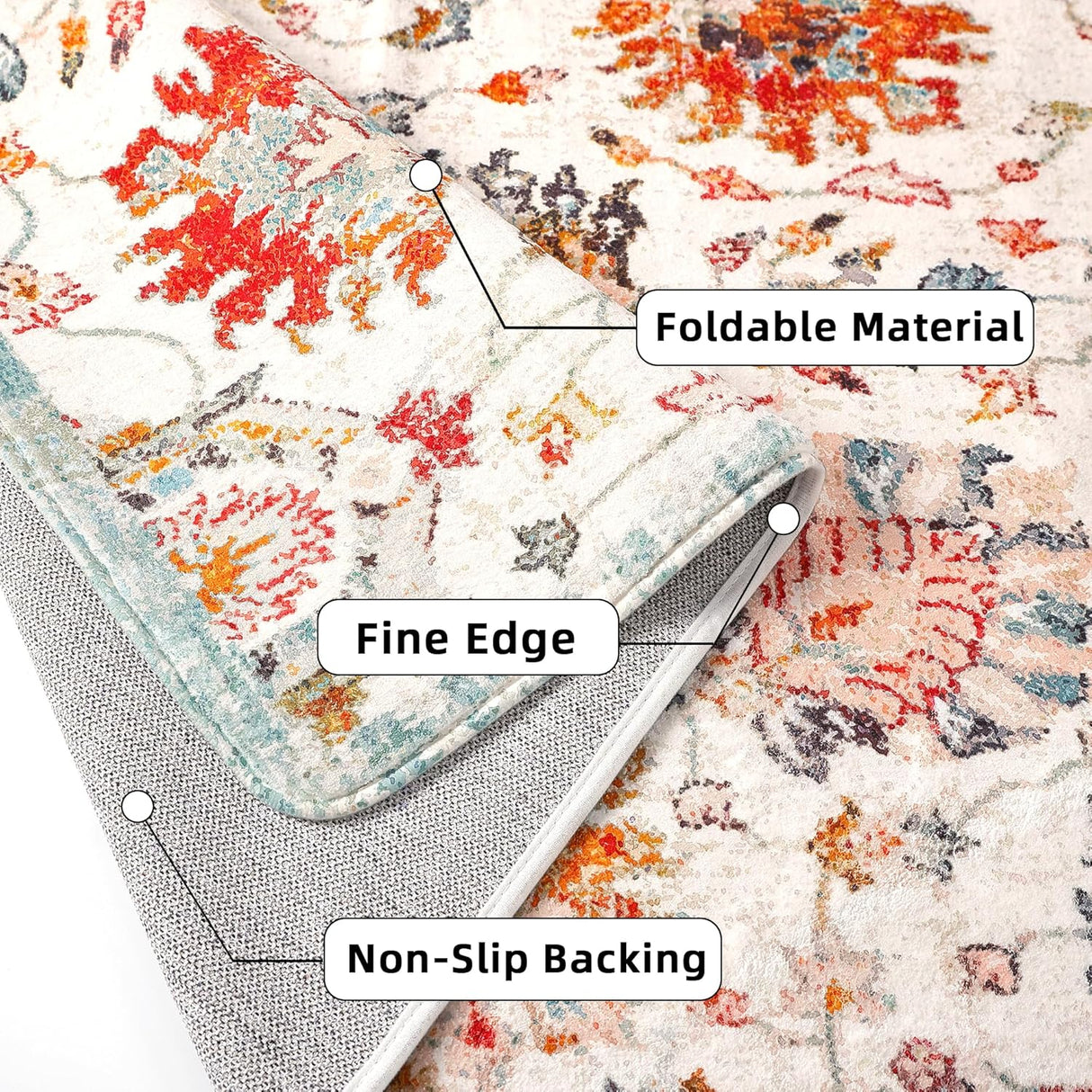 Dena Printed Flannel Washable Rug Set