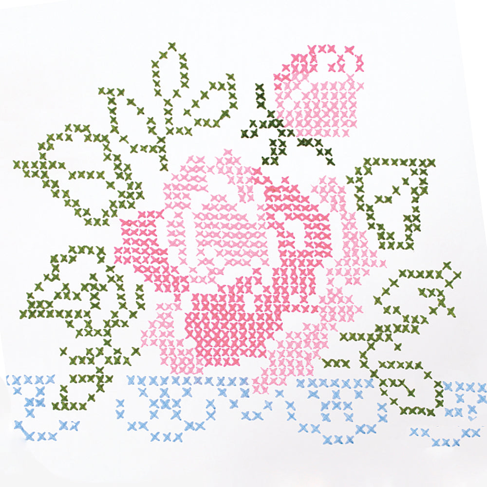 Cross Stitch Rose Pillowcases