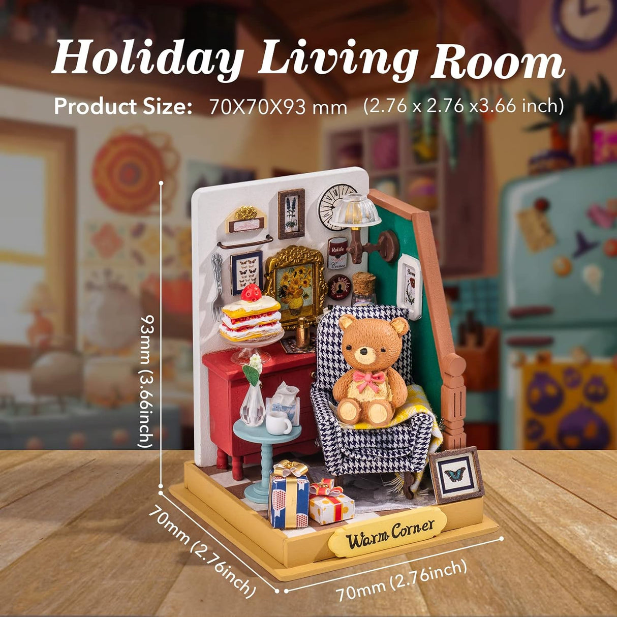 Holiday Living Room Christmas Wood Model Kit