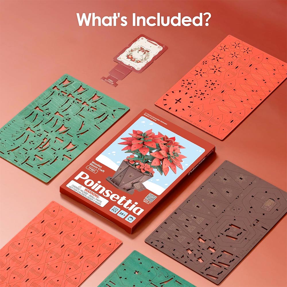 Poinsettia Wood Model Kit
