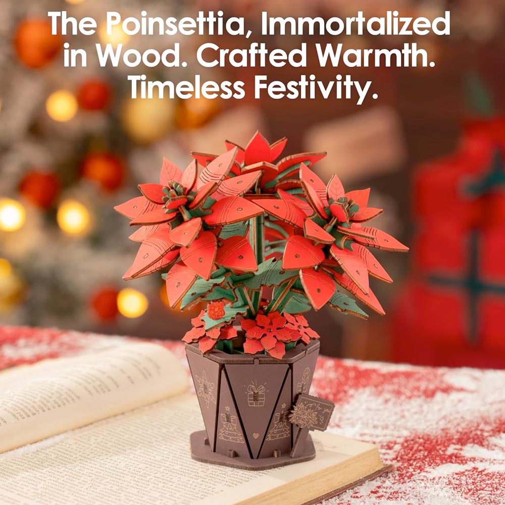 Poinsettia Wood Model Kit