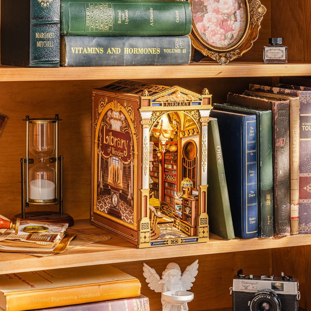 Library of Wonders Book Nook Wood Model Kit