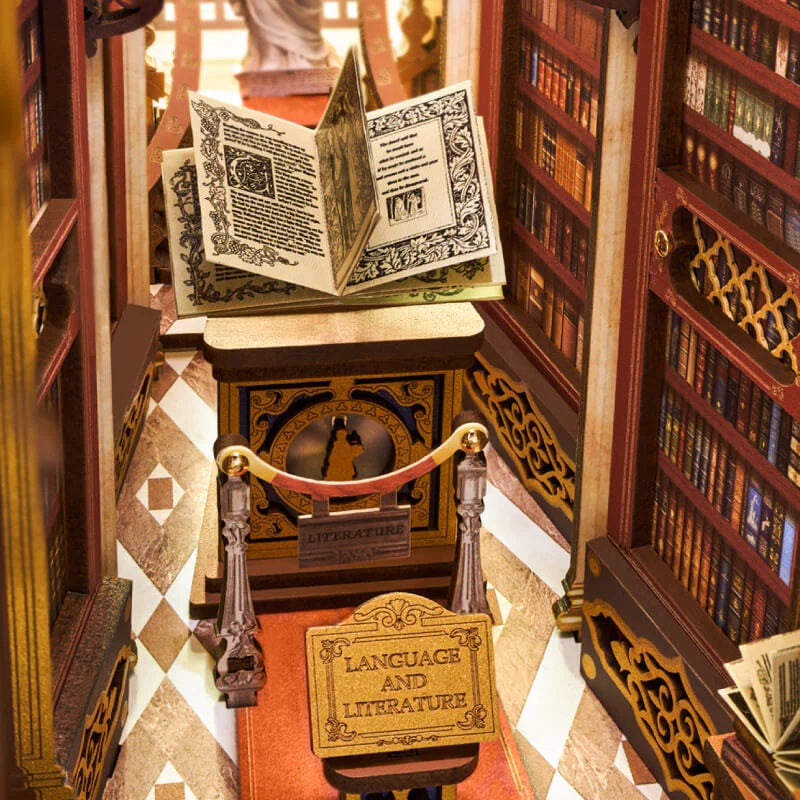 Library of Wonders Book Nook Wood Model Kit
