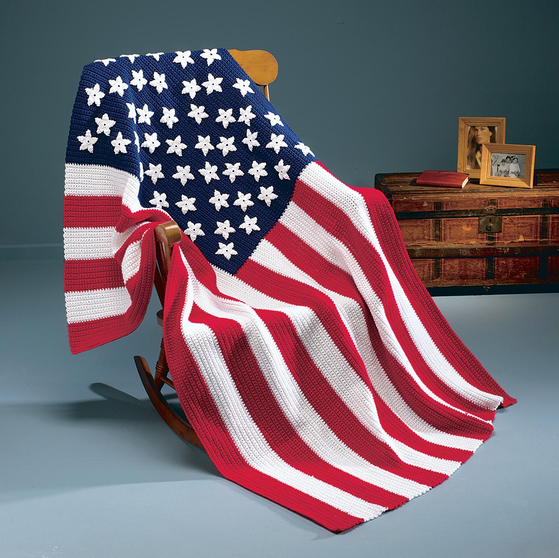 Motif afghan étoiles et rayures