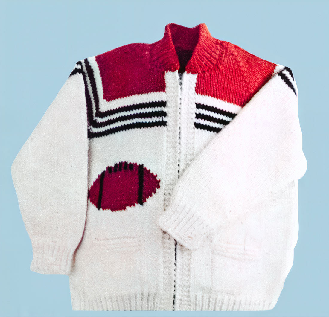 Adult's Football Cardigan And Toque Pattern