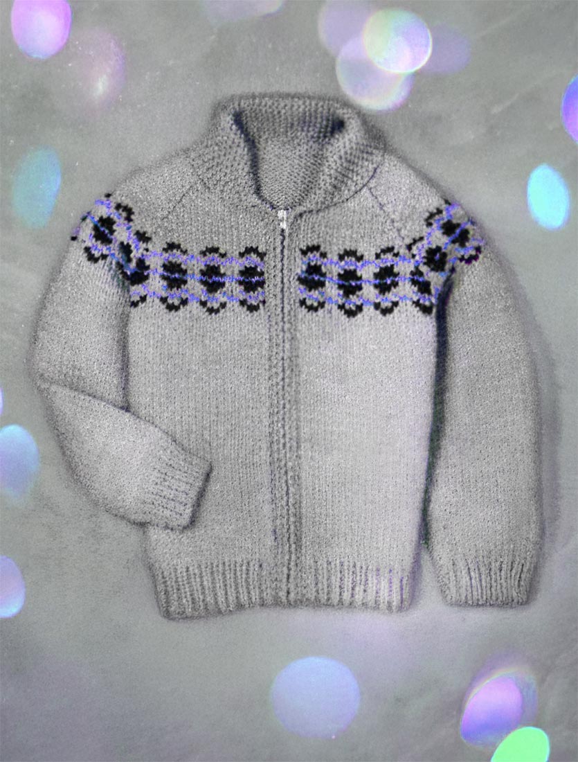 Cardigan & Tuque Enfant - Motif Géométrique