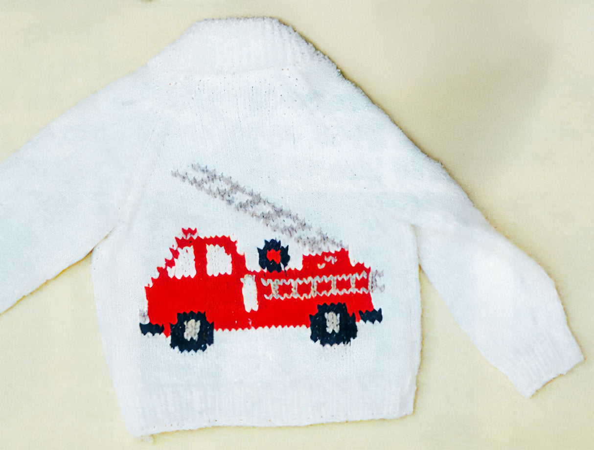 Child's Fire Engine Cardigan Pattern