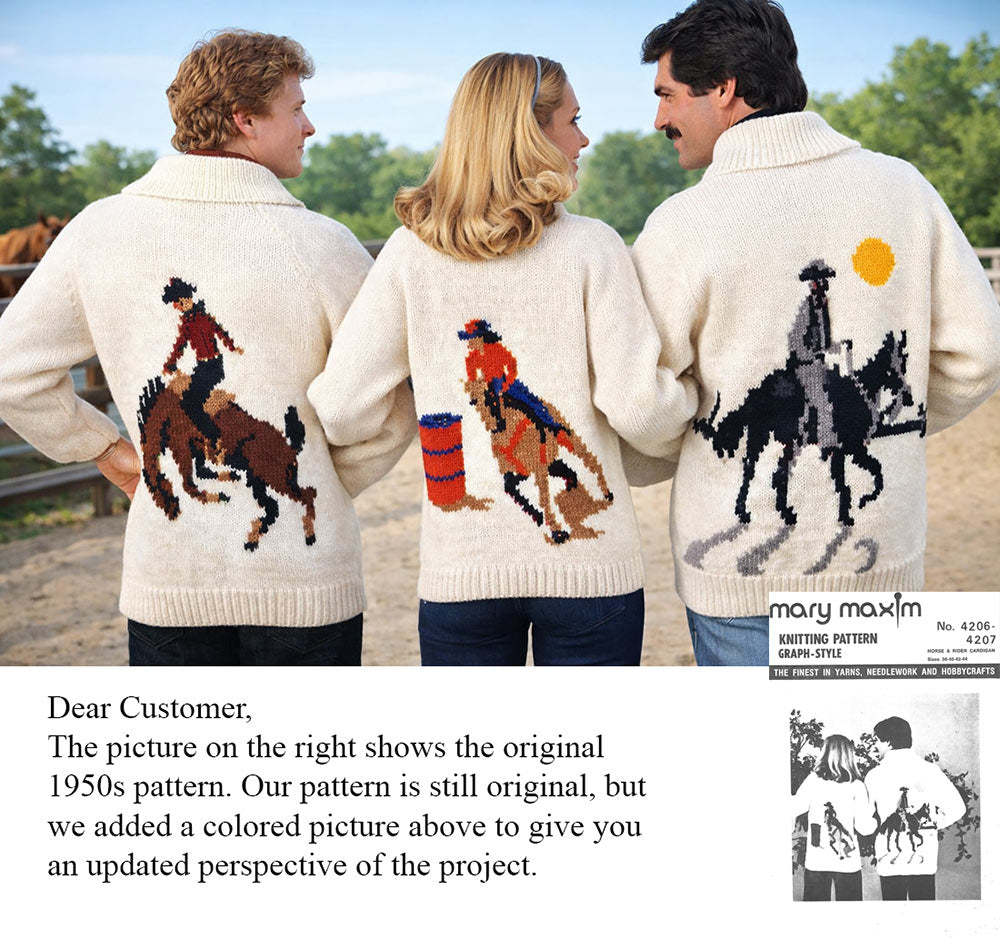 Patron de cardigan cheval et cavalier