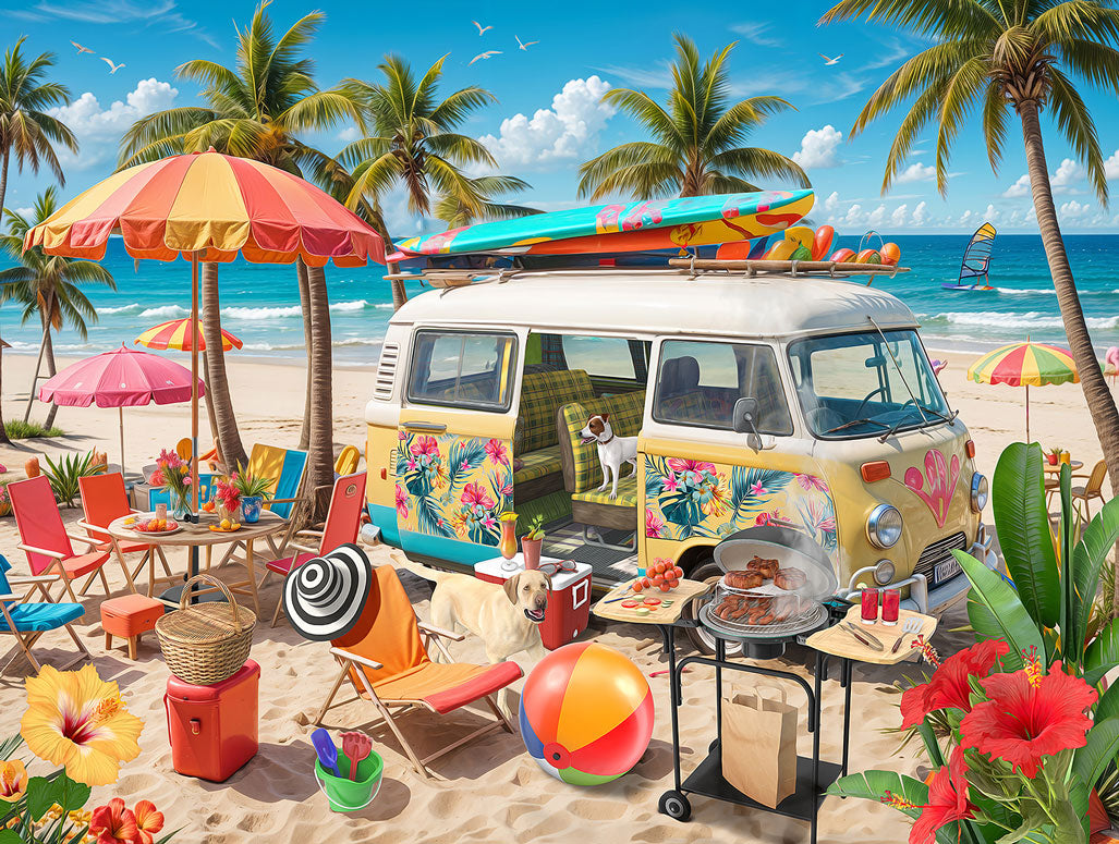 Beach Camp Out Jigsaw Puzzle