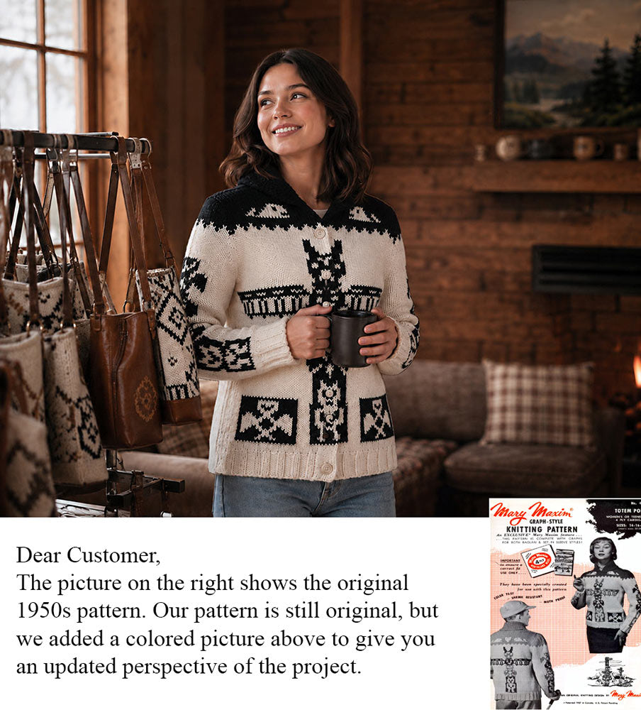 Ladies' or Youth Totem Pole Cardigan Pattern