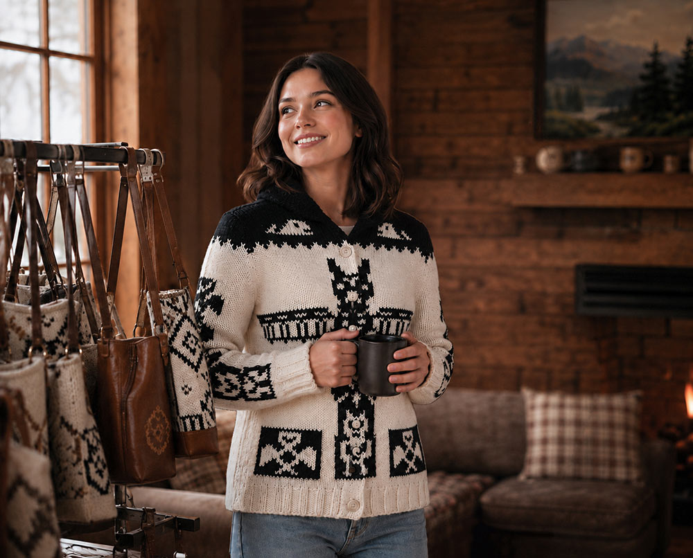 Ladies' or Youth Totem Pole Cardigan Pattern
