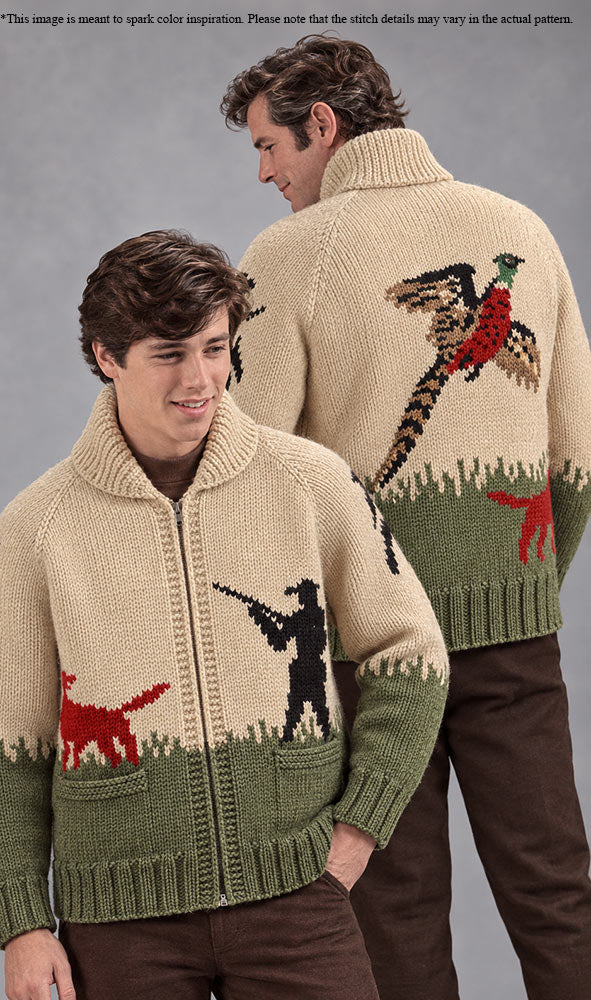 Men's or Ladies' Pheasant Hunt Cardigan Pattern