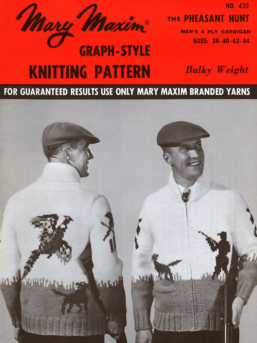 Men's or Ladies' Pheasant Hunt Cardigan Pattern