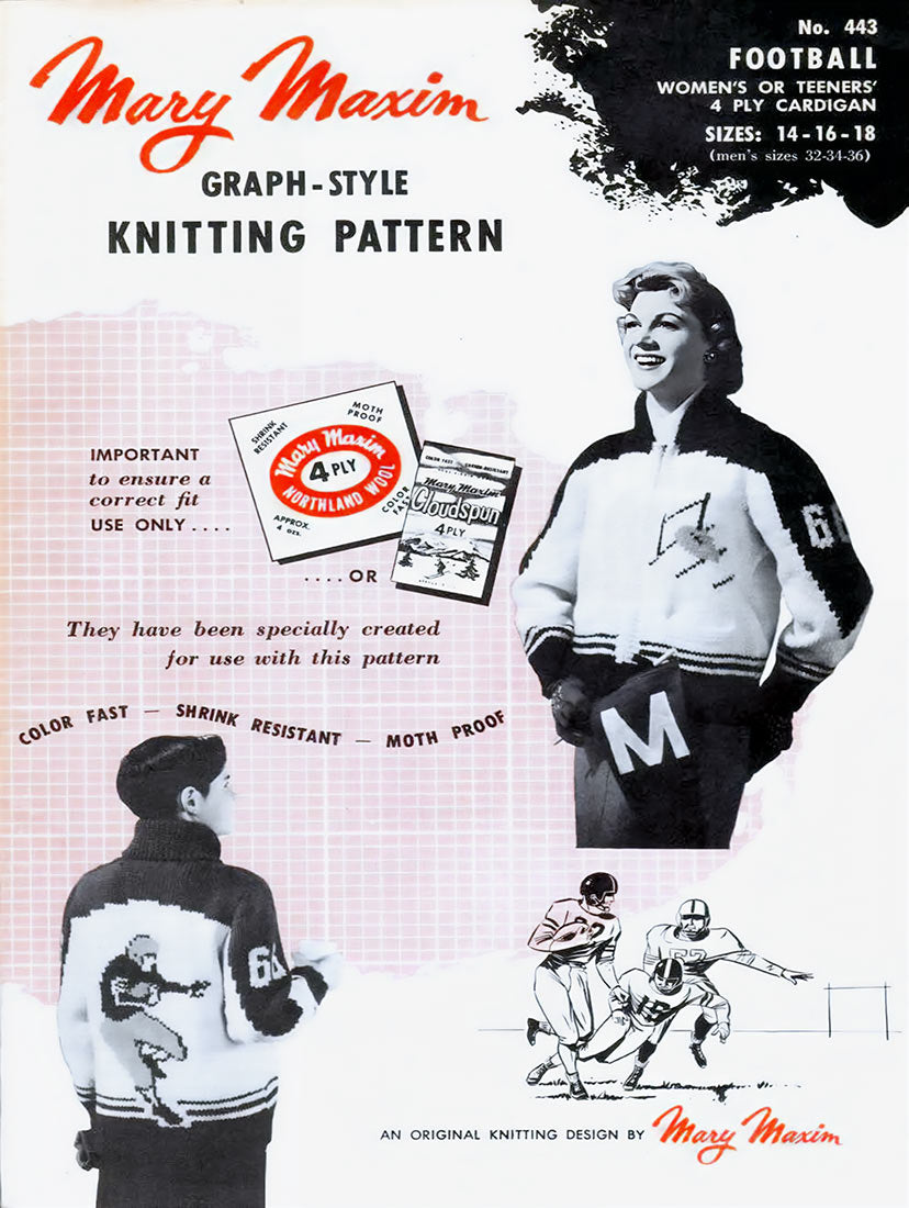 Ladies' and Youth Football Cardigan Pattern