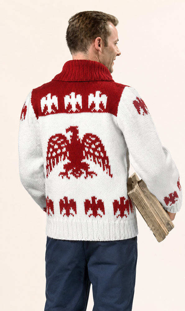 Ladies' or Youth's Cardigan - Indian Eagle Pattern