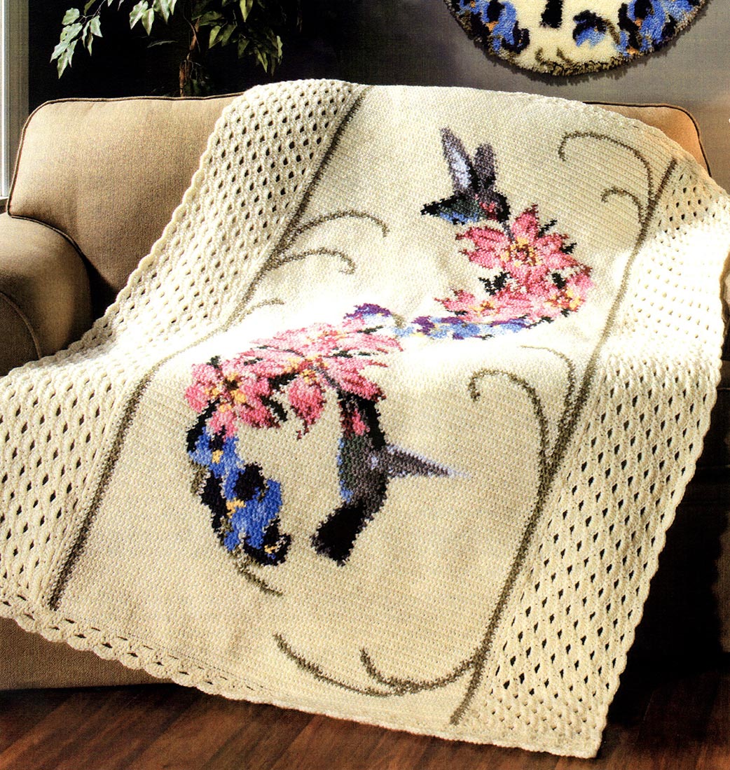 Hummingbirds Afghan Pattern
