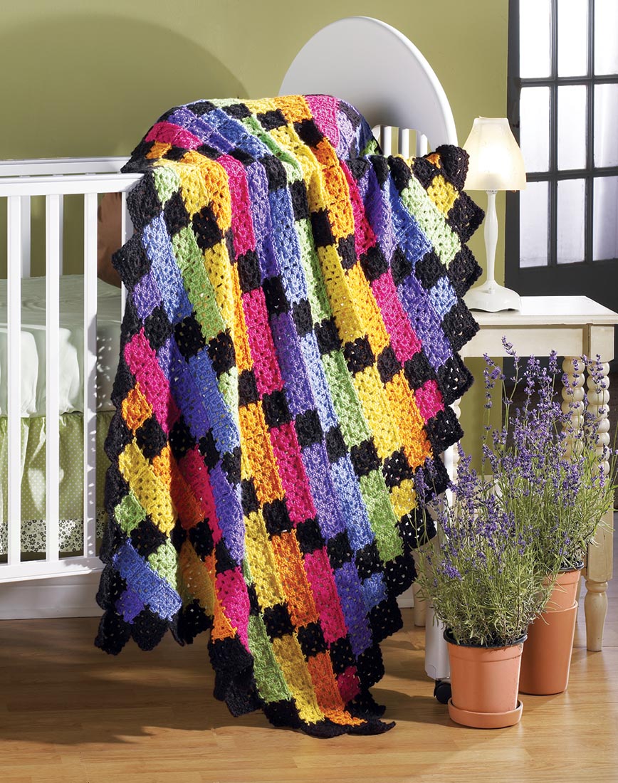 Rainbow Brites Throw Pattern