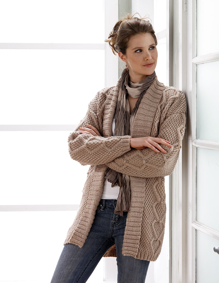 Modèle de cardigan long texturé