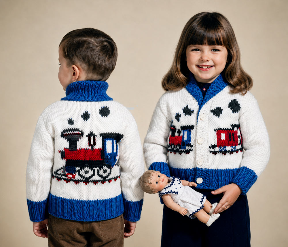 Modèle de cardigan de train Choo Choo