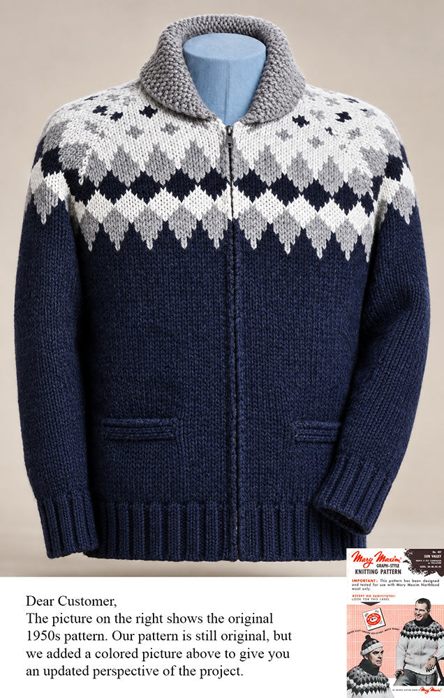 Sun Valley Men's Cardigan Pattern