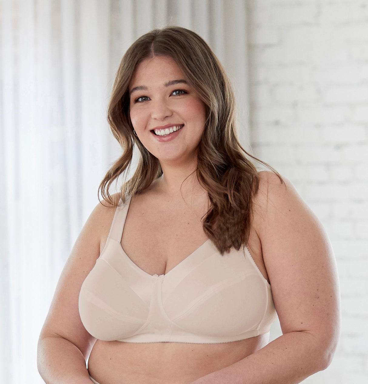 Soutien-gorge en coton sans fil à bordure en satin avec bonnets non doublés