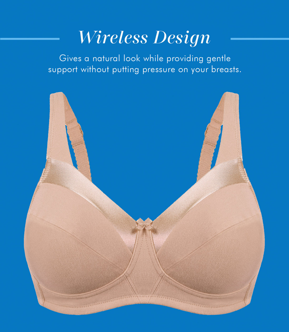 Soutien-gorge en coton sans fil à bordure en satin avec bonnets non doublés